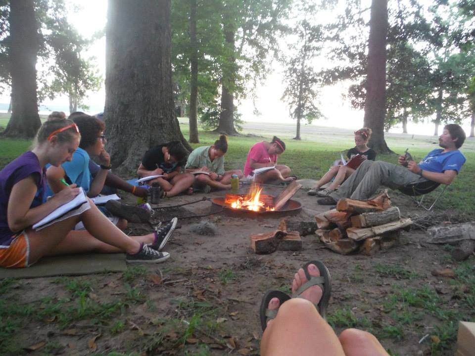 Summer Camp around the campfire
