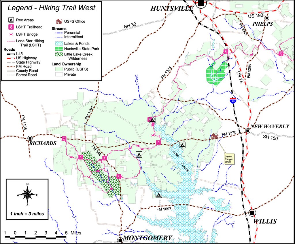 Lone Star Backpacking Trail Map