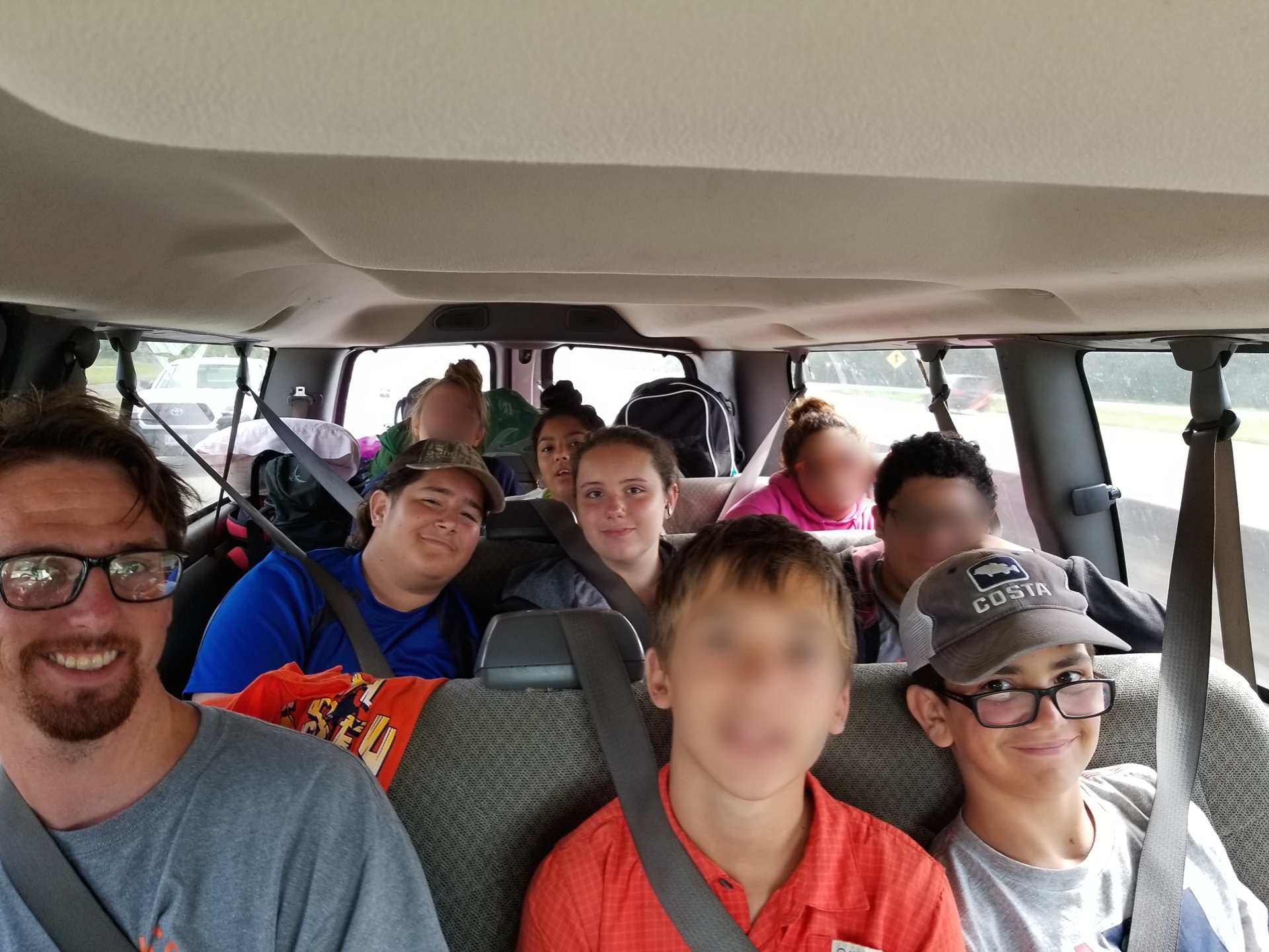 backpacking camp van ride