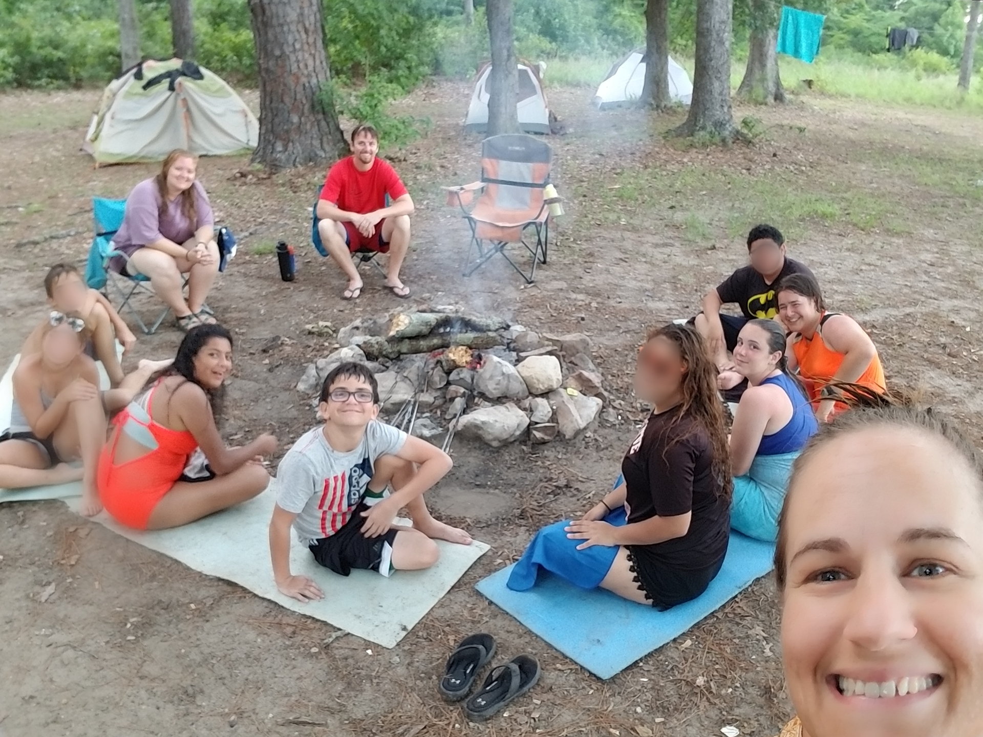 backpacking base camp campfire