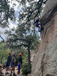 Cruz, our honorary belayer